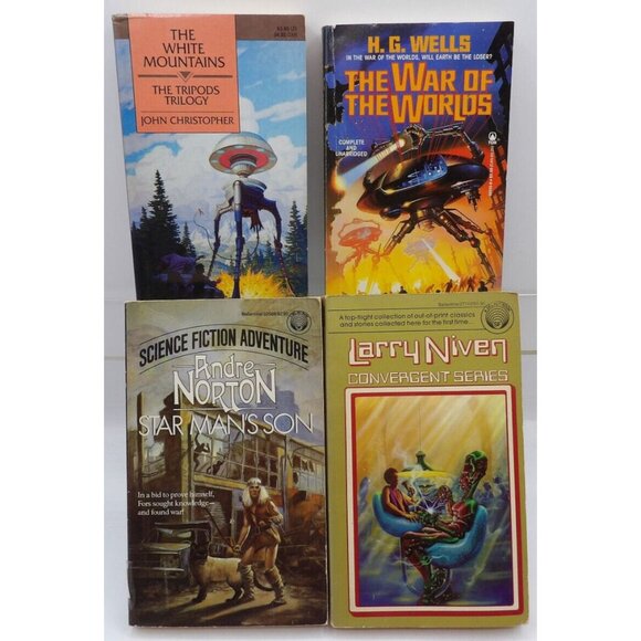 4 Book Set- John Christopher, H.G. Wells, Andre Norton & Larry Niven Sci-fi - Picture 1 of 1